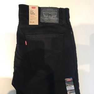 NEW Black Levi’s 512 Slim Taper Stretch Denim
